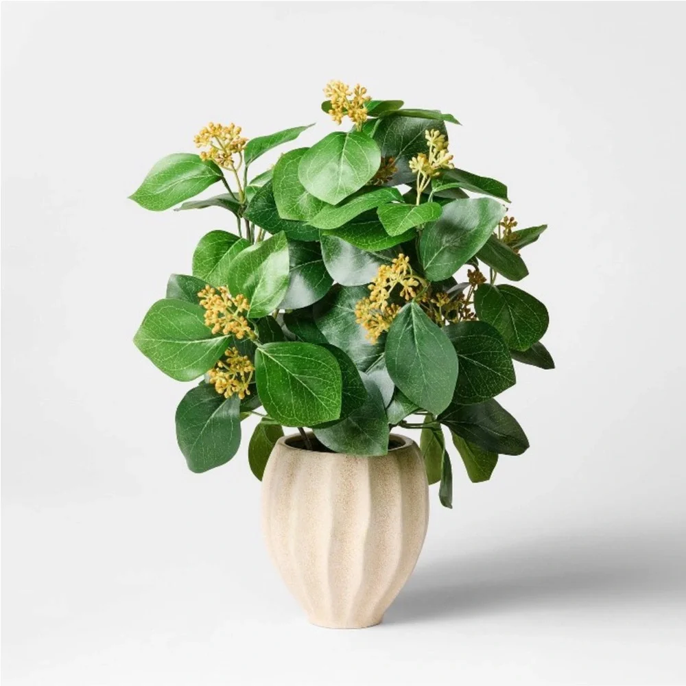 STUDIO MCGEE NWT privet seeded potted faux arrangement -17”